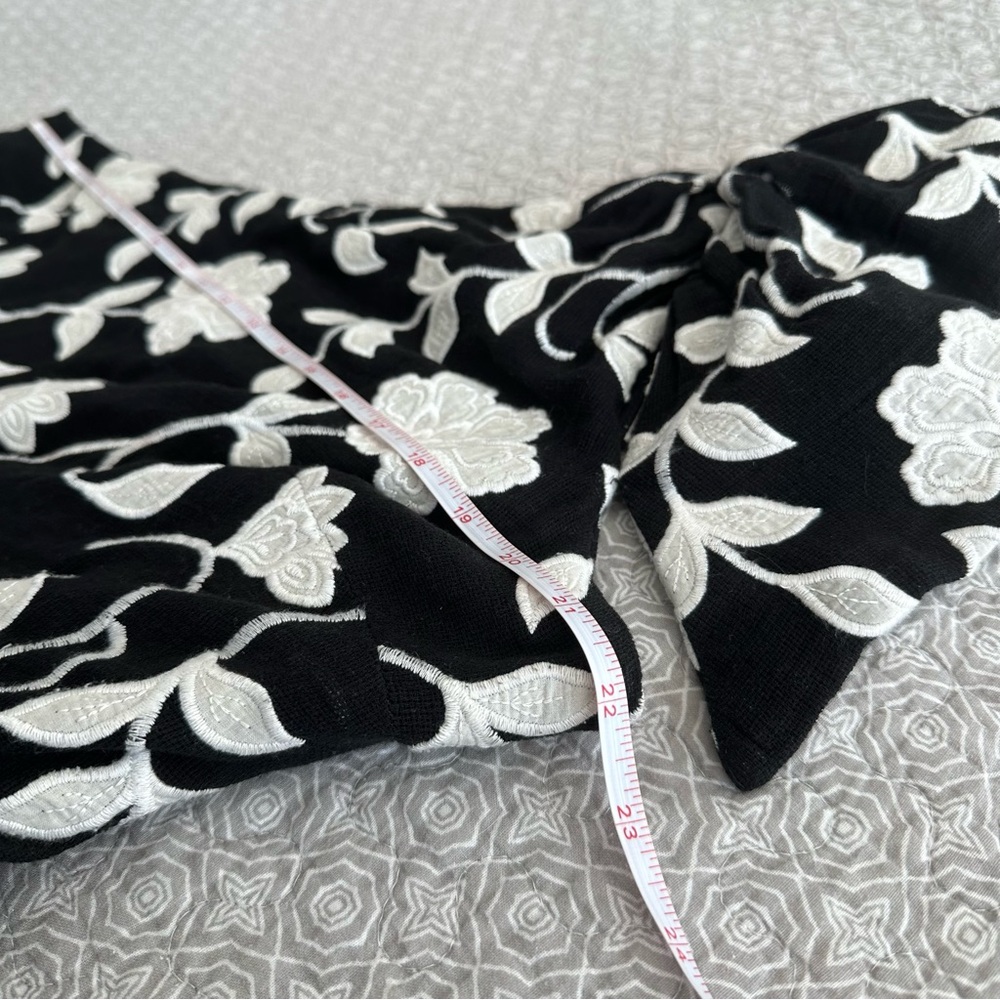 Anthropologie + Plus Embroidered One Shoulder Midi Dress Black White Size 20W - Picture 10 of 14
